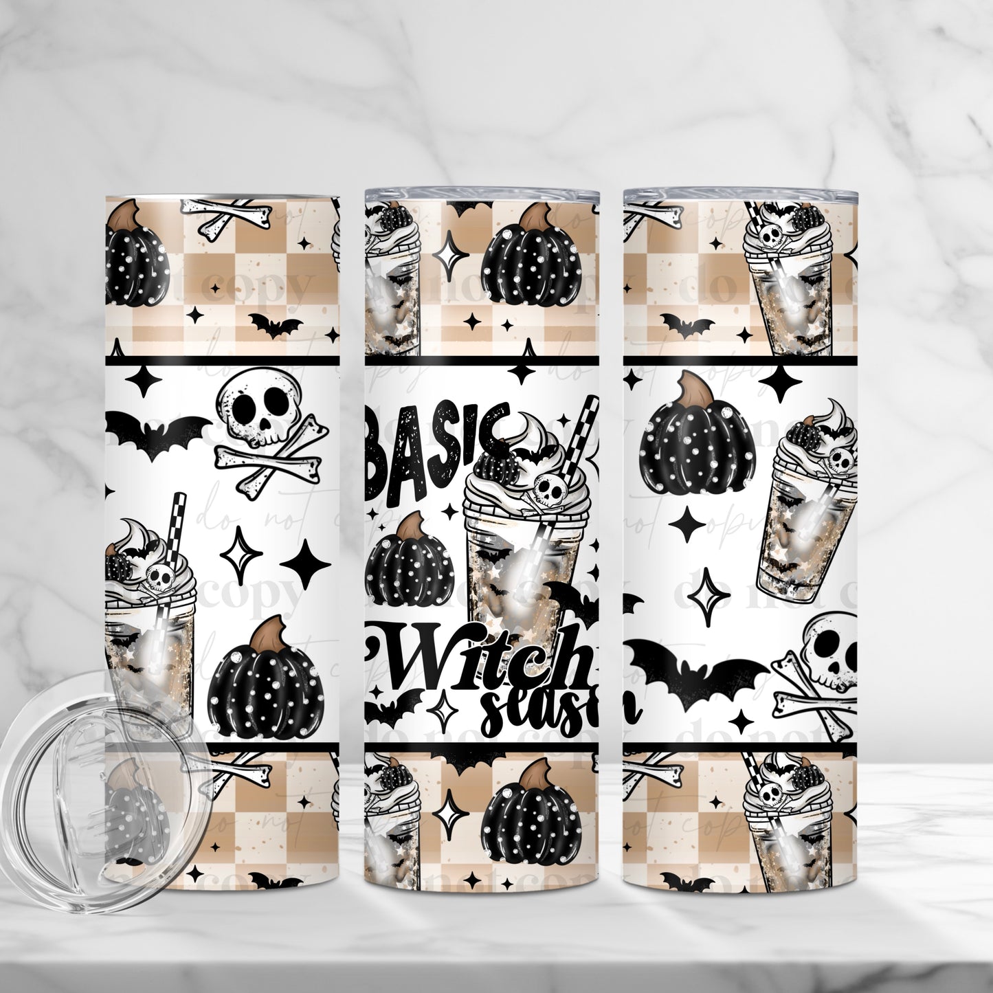 Basic Witch Season 20oz Skinny Tumbler Sublimation Print