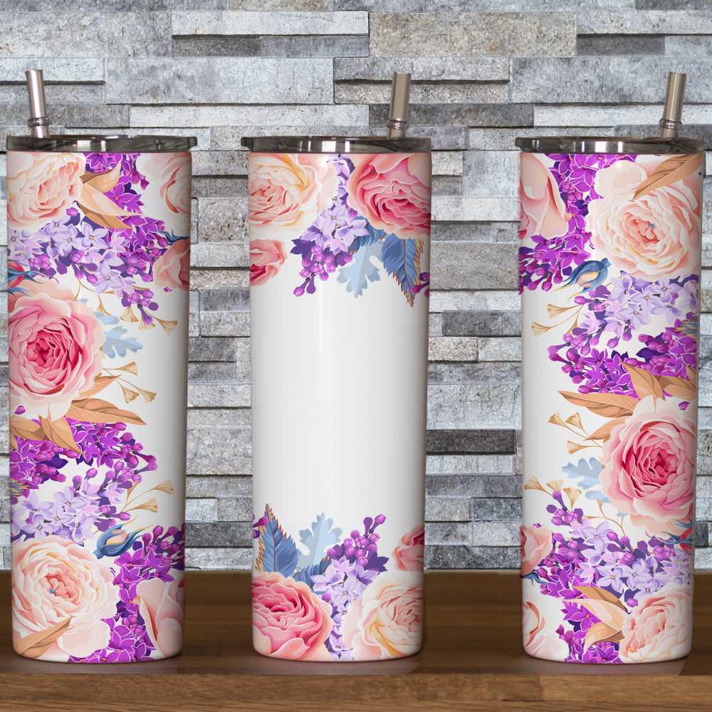 Blank Space Florals Skinny Tumbler Sublimation Print