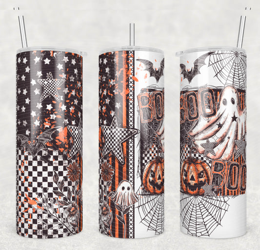 Boo Floral Ghostie 20oz Skinny Tumbler Sublimation Print