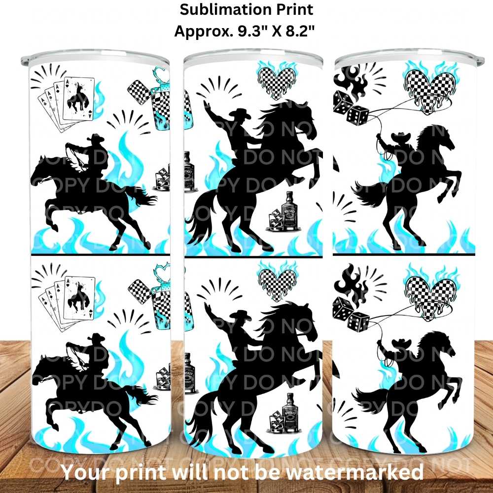 Bucking Bronc 20oz Skinny Tumbler Sublimation Print