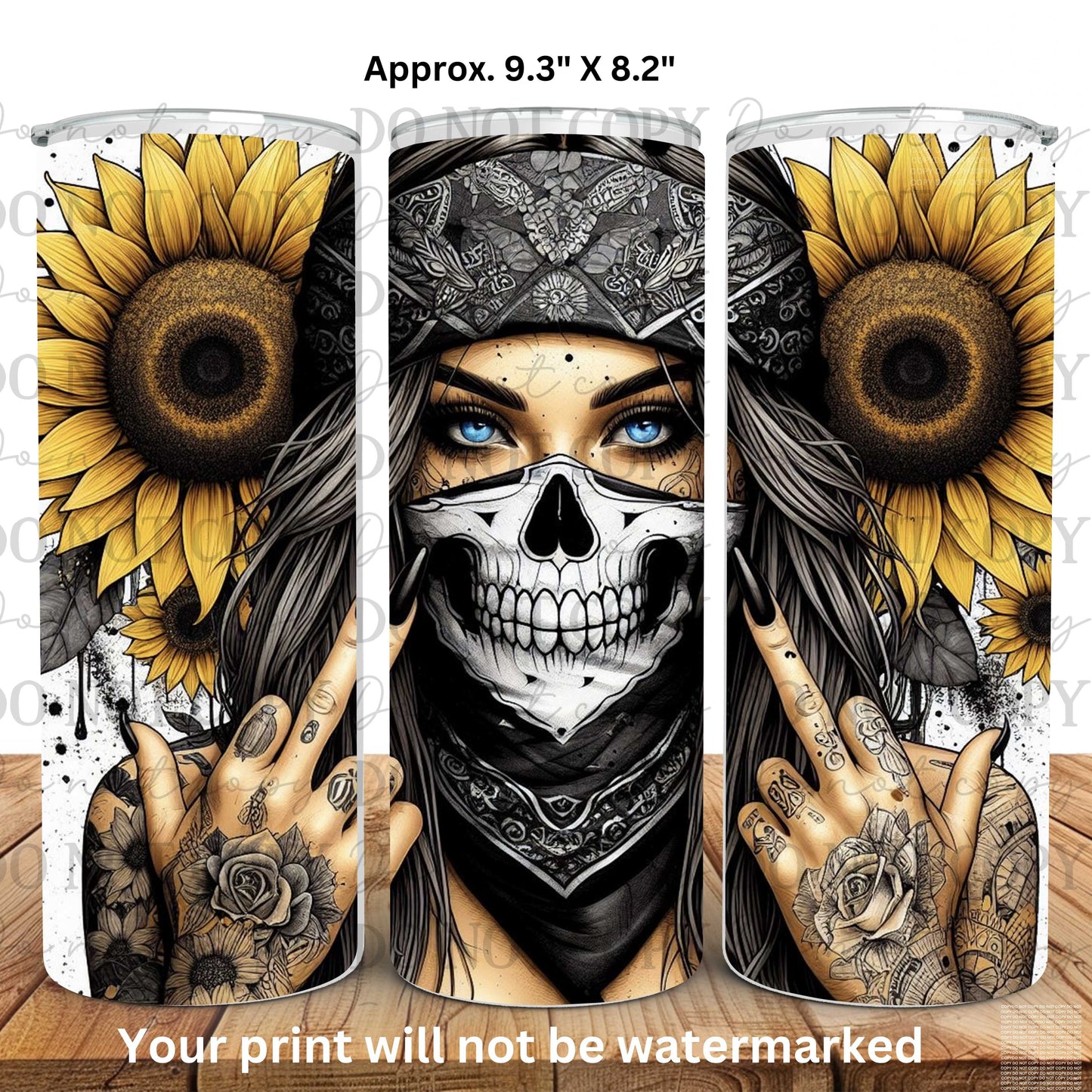 Double Middle Fingers 20oz Skinny Tumbler Sublimation Print