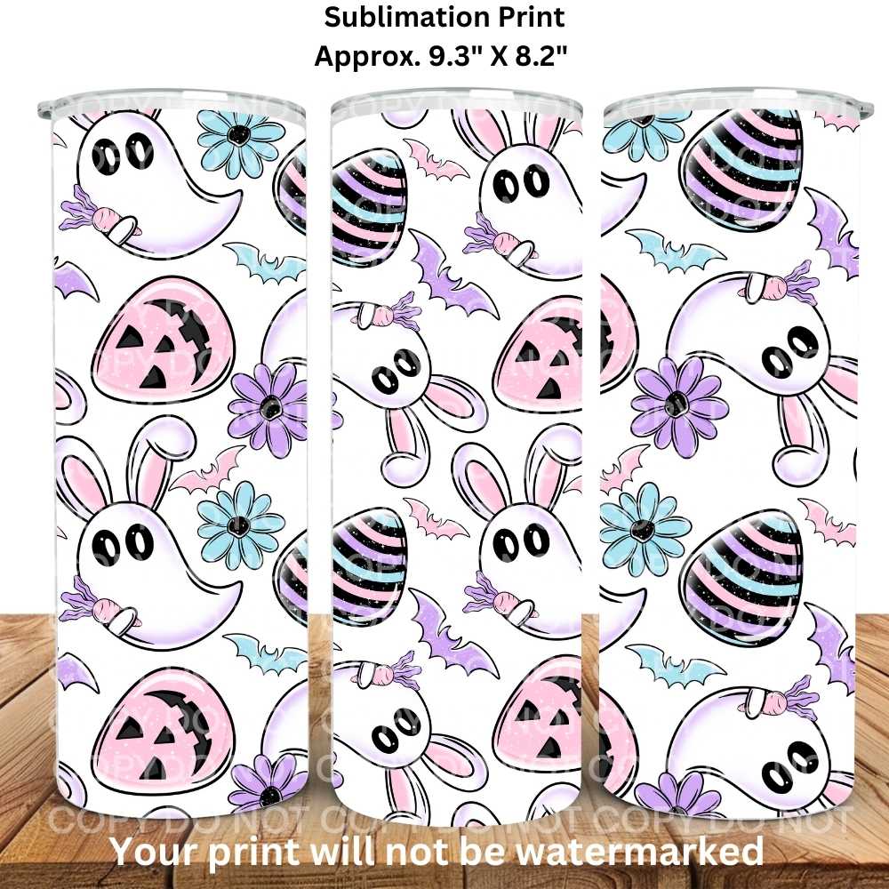 Easter Ghost Rabbits 20oz Skinny Tumbler Sublimation Print – The Boujee ...