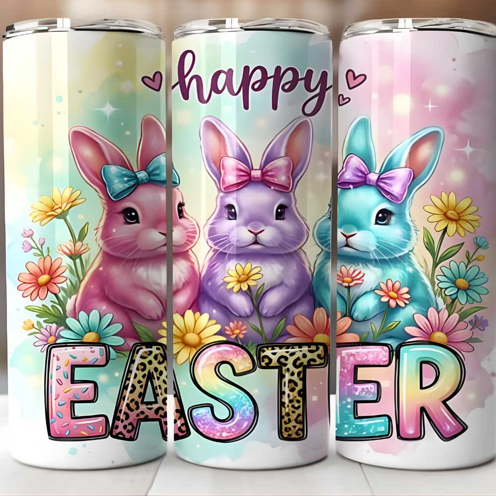 Happy Easter Skinny Tumbler Sublimation Print