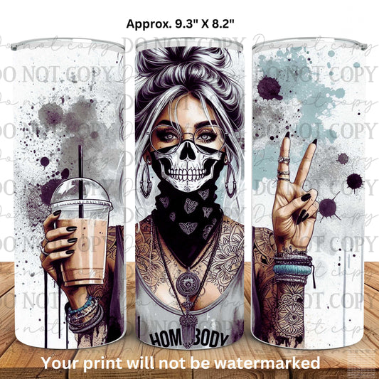 Homebody 20oz Skinny Tumbler Sublimation Print