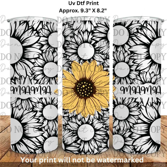 Mama Sunflower 20oz Uv Dtf Wrap