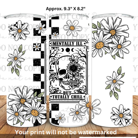 Mentally Ill Tarot 20oz Skinny Tumbler Sublimation Print