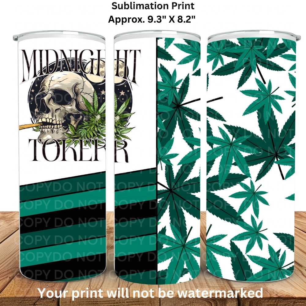 Midnight Toker 20oz Skinny Tumbler Sublimation Print 420