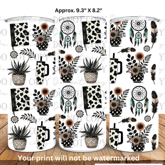 Office Essentials 20oz Skinny Tumbler Sublimation Print