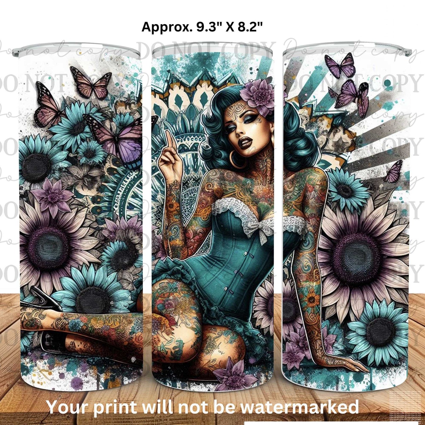 Retro Pinup Woman 20oz Skinny Tumbler Sublimation Print