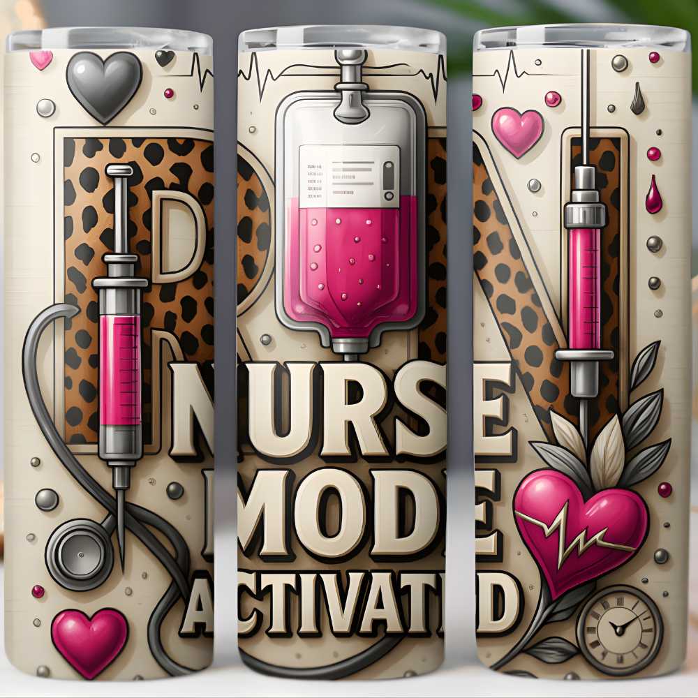 RN Nurse Mode Activated Skinny Tumbler Sublimation Print