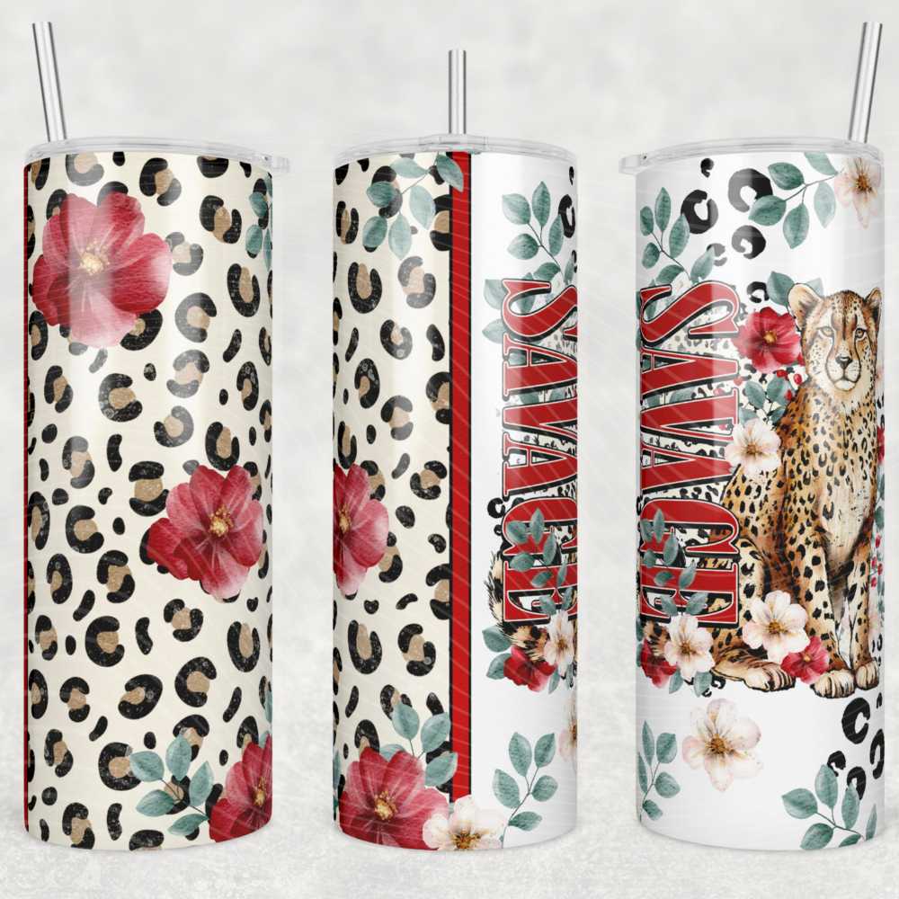 Savage Cheetah Skinny Tumbler Sublimation Print