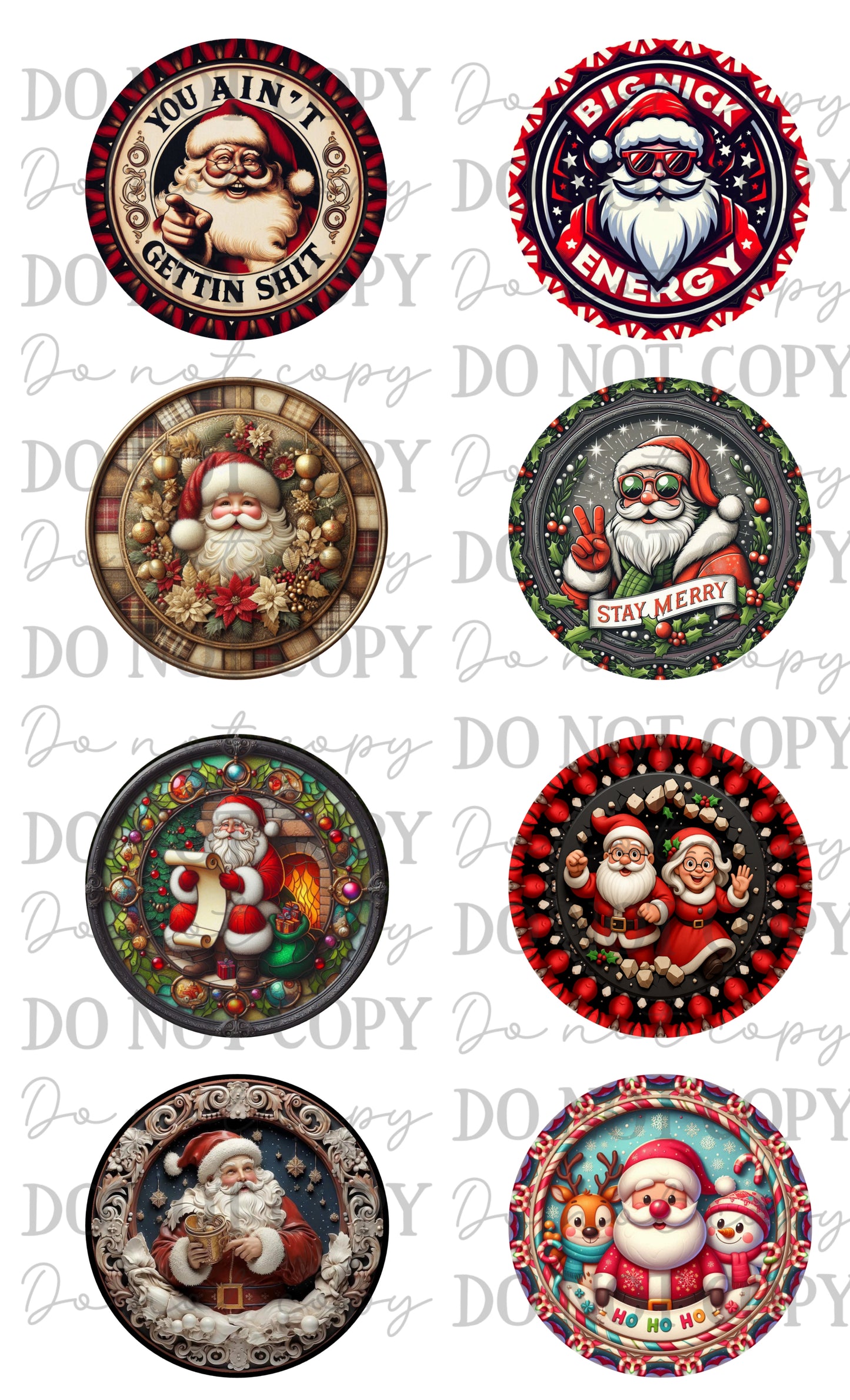 Santa Car Coasters Sublimation Print