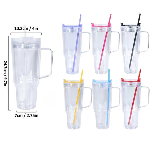30oz Acrylic Snow Globe Tumbler Blank – Choice of Lid Color, Includes Plug + Straw Lava Drip Tumbler Blank