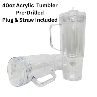 40oz Acrylic Snow Globe Tumbler Blank