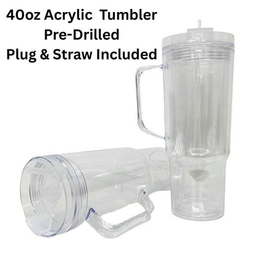 40oz Acrylic Snow Globe Tumbler Blank