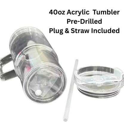 40oz Acrylic Snow Globe Tumbler Blank
