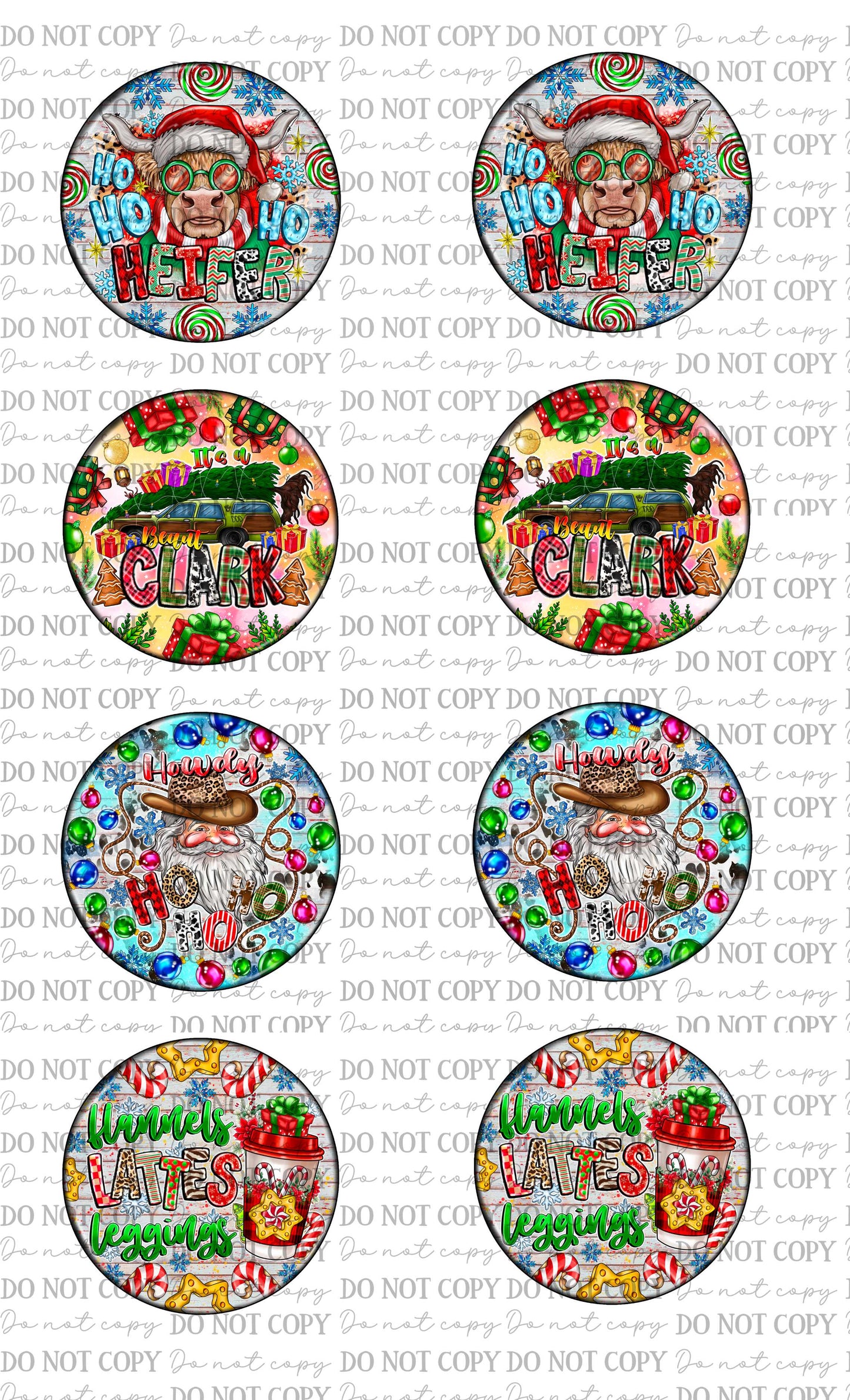 Christmas Car Coasters Sublimation Print