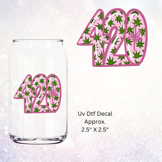 Uv Dtf Decal 420 Pink Flower