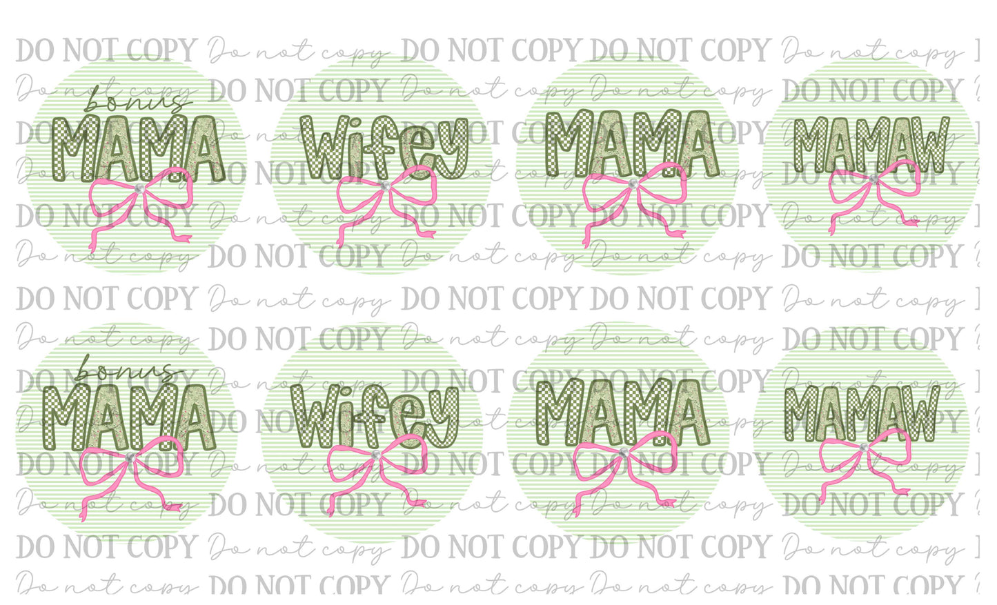 Bonus Mama Wifey Mama Mamaw Car Coasters Sublimation Prints