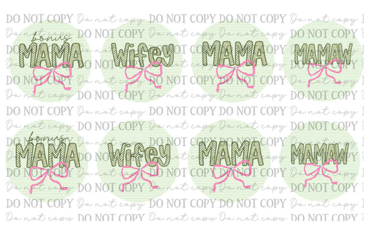 Bonus Mama Wifey Mama Mamaw Car Coasters Sublimation Prints