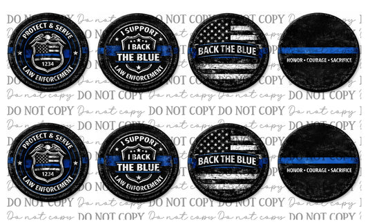 Police Car Coasters Sublimation Prints