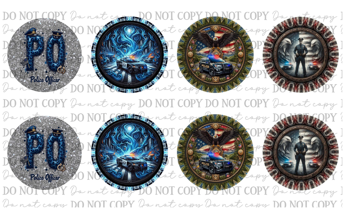 Police Car Coasters Sublimation Prints