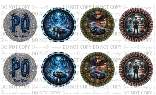 Police Car Coasters Sublimation Prints