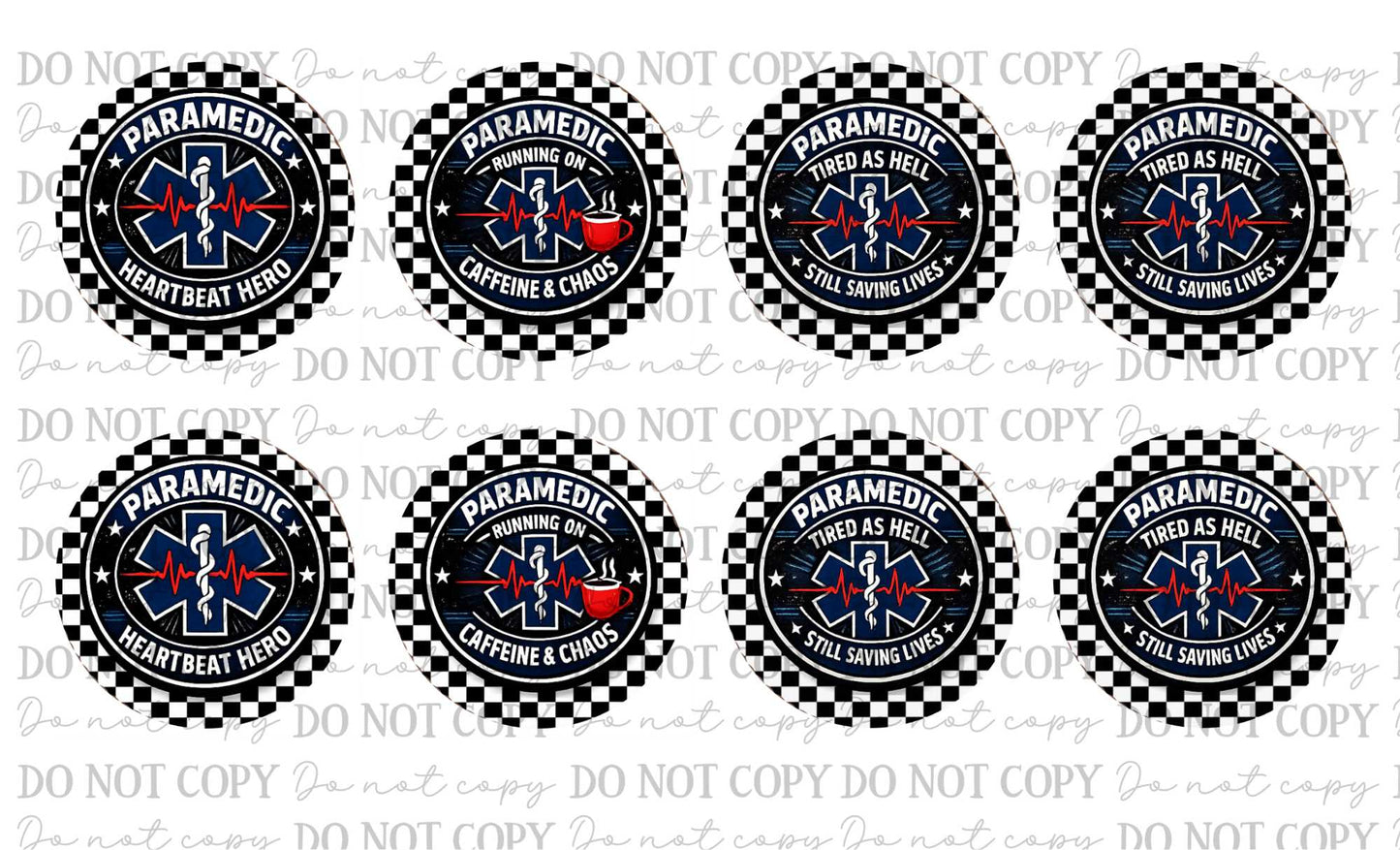 Paramedic Car Coasters Sublimation Prints