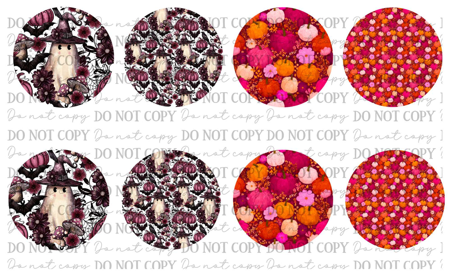 Little Witchy & Bright Pumpkins Car Coasters Sublimation Print