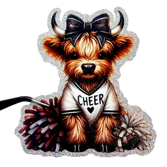 UV DTF Glitter Stickers | 3.5"–4" Textured Finish on Sparkly Silver Background – Waterproof Durable Decals for Tumblers, Laptops & More