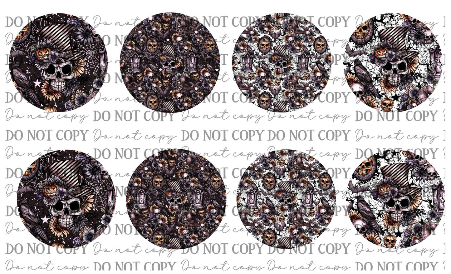 Top Hat Skulls Car Coasters Sublimation Print