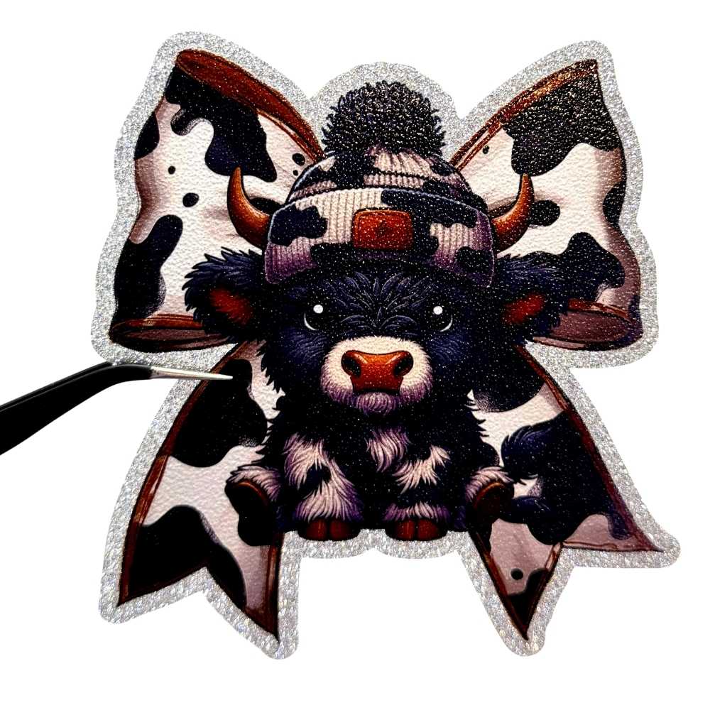 UV DTF Glitter Stickers | 3.5"–4" Textured Finish on Sparkly Silver Background – Waterproof Durable Decals for Tumblers, Laptops & More