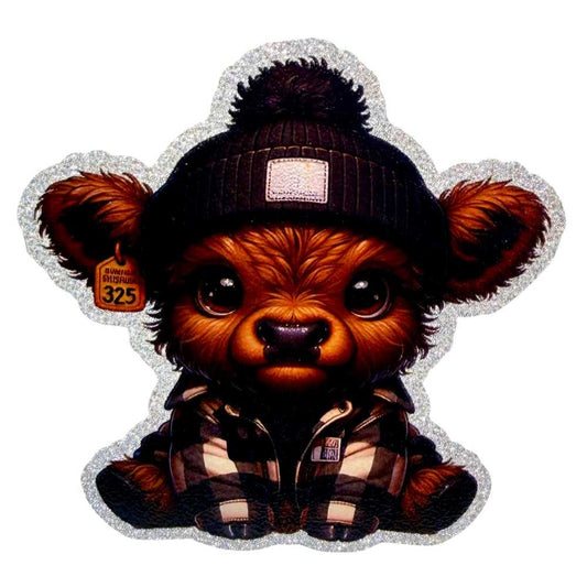 UV DTF Glitter Stickers | 3.5"–4" Textured Finish on Sparkly Silver Background – Waterproof Durable Decals for Tumblers, Laptops & More