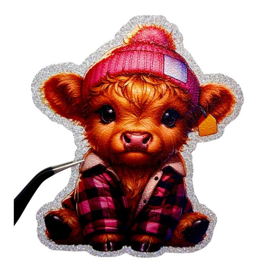 UV DTF Glitter Stickers | 3.5"–4" Textured Finish on Sparkly Silver Background – Waterproof Durable Decals for Tumblers, Laptops & More