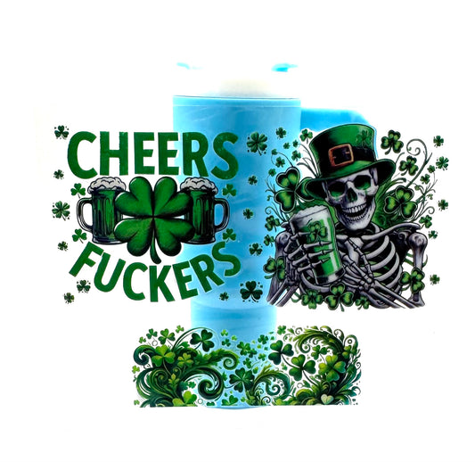 Cheers Fuckers Mini Tumbler Keychain Uv Dtf Wrap or Decal