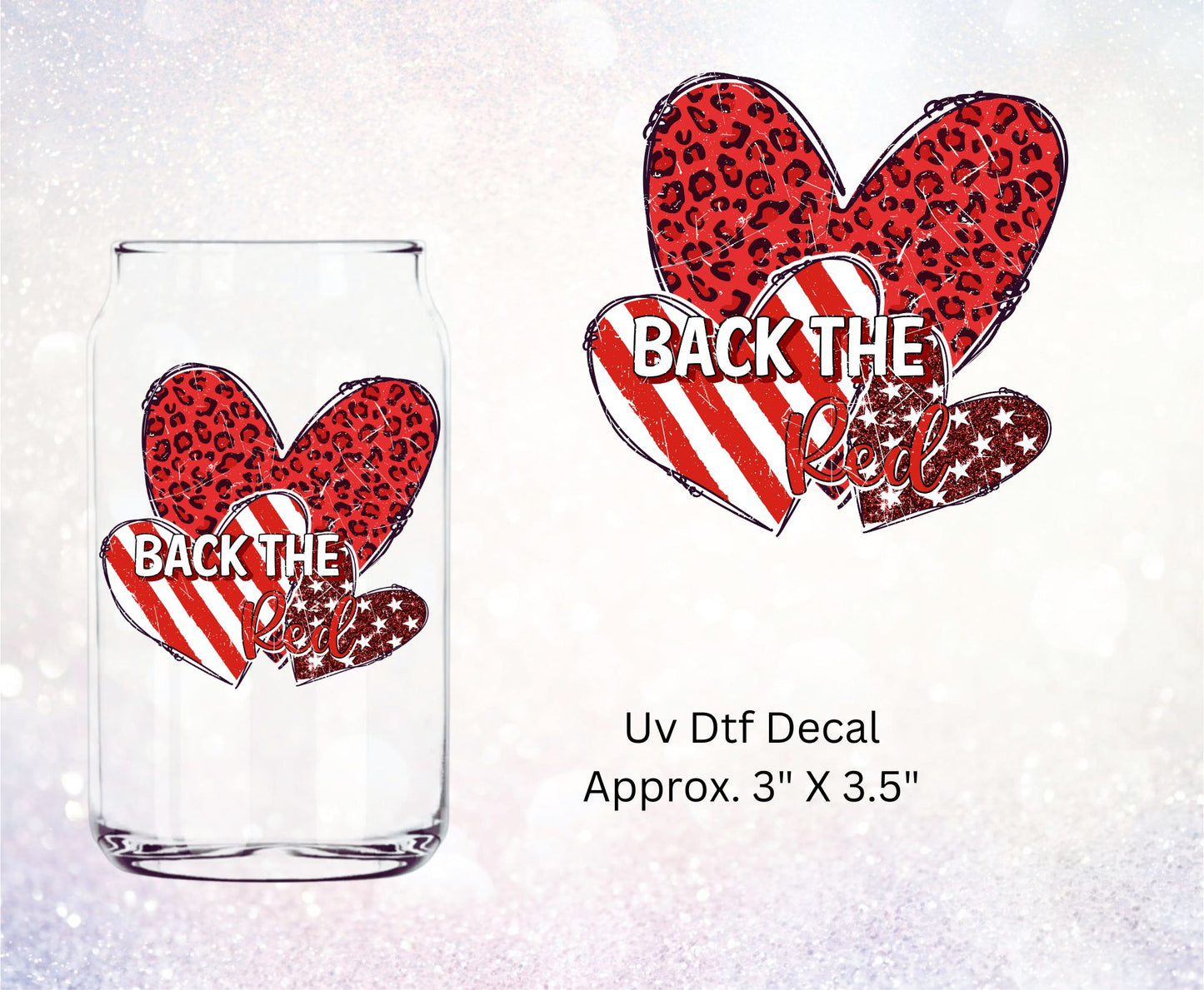 Uv Dtf Decal Fire Dept | Back The Red | Firefighter | Fireman