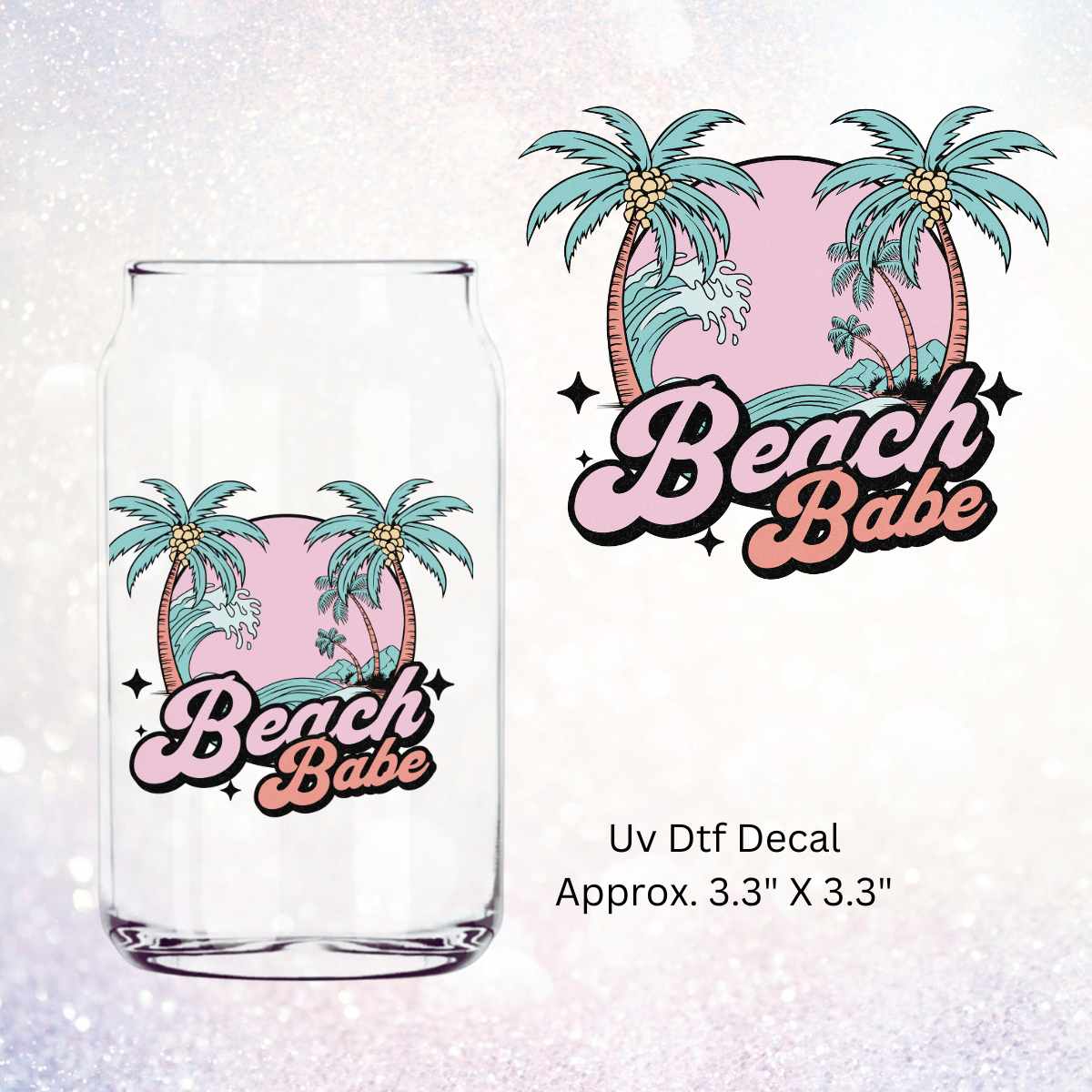 Uv Dtf Decal Beach Babe