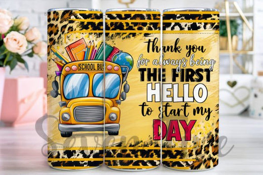 School Bus Driver Thank You 20oz Skinny Tumbler Sublimation Print