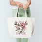 Cowgirl Deer Skull Tote Bag Sublimation Print