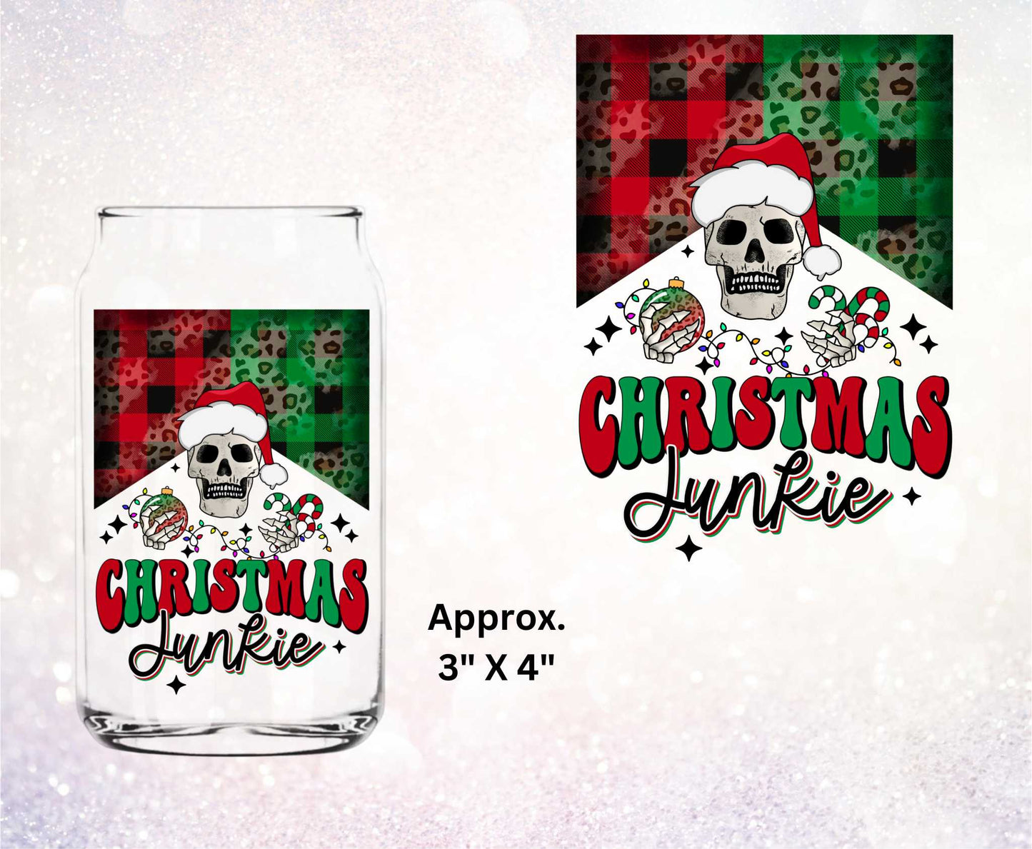 Christmas Junkie Double-Sided UV DTF Decal