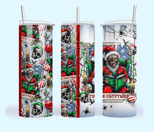 Cryptmas Creepy Christmas Tarot Card 20oz Skinny Tumbler Sublimation Print