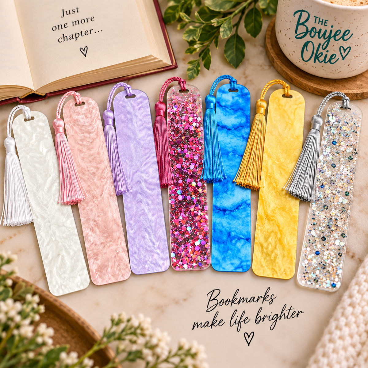 Acrylic Bookmark Blanks with Tassels – 4.7” x 1.25” Craft Blanks for UV DTF, UV Printing & Vinyl