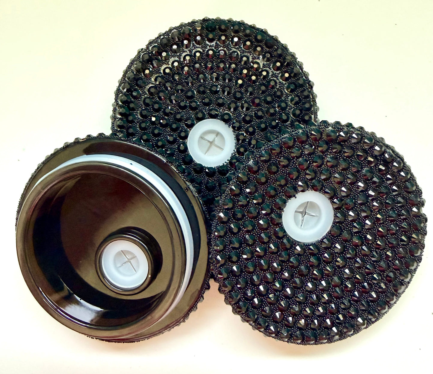 Black Acrylic Bling Lid For 16 and 20oz Beer Can Style Tumblers