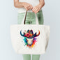 Floral Bull Skull Tote Bag Sublimation Print Version 4
