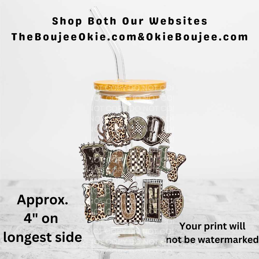 God Family Hunt Uv Dtf Decal Double Sided