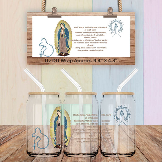 Uv Dtf Wrap Hail Mary Prayer | Faith Based Design