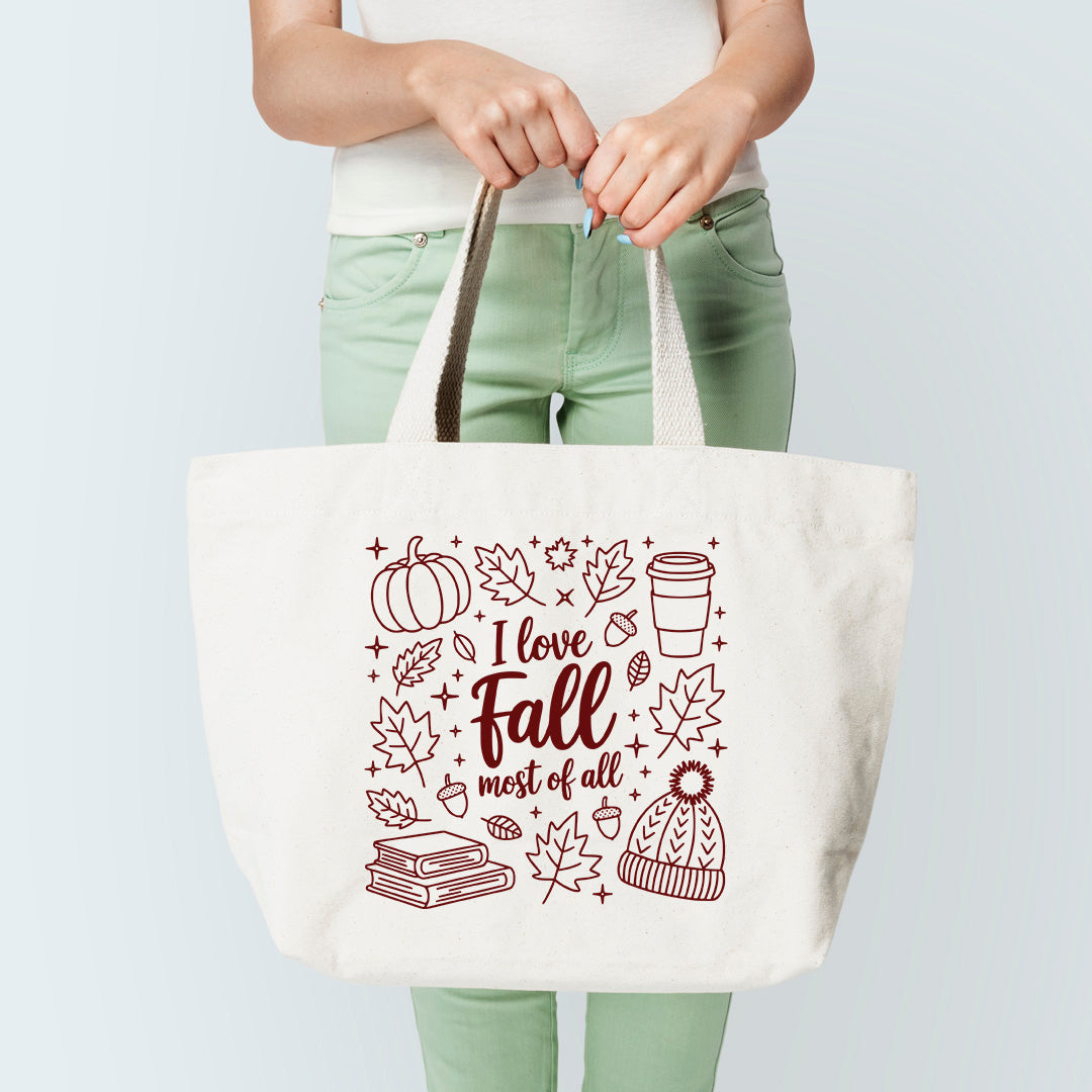 I Love Fall Most Of All Tote Bag Sublimation Print