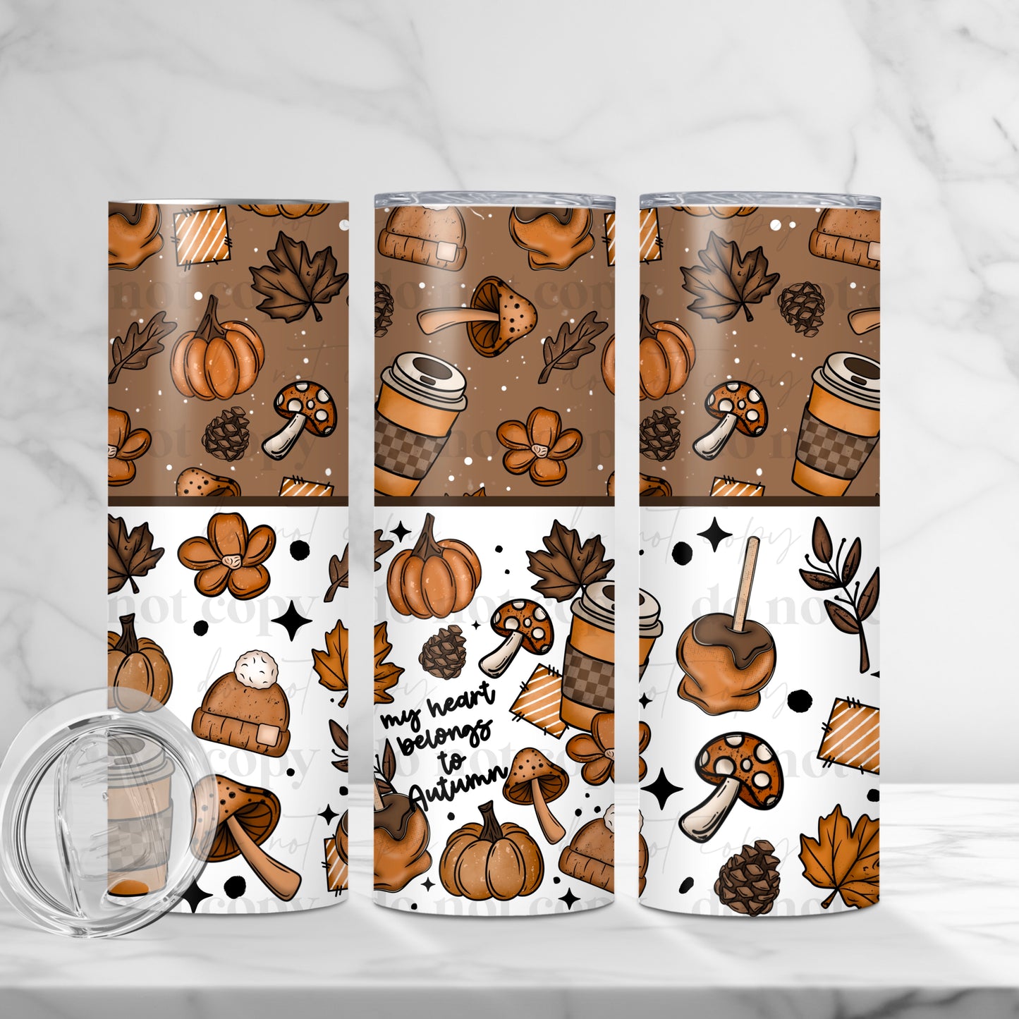 My Heart Belongs To Autumn 20oz Skinny Tumbler Sublimation Print