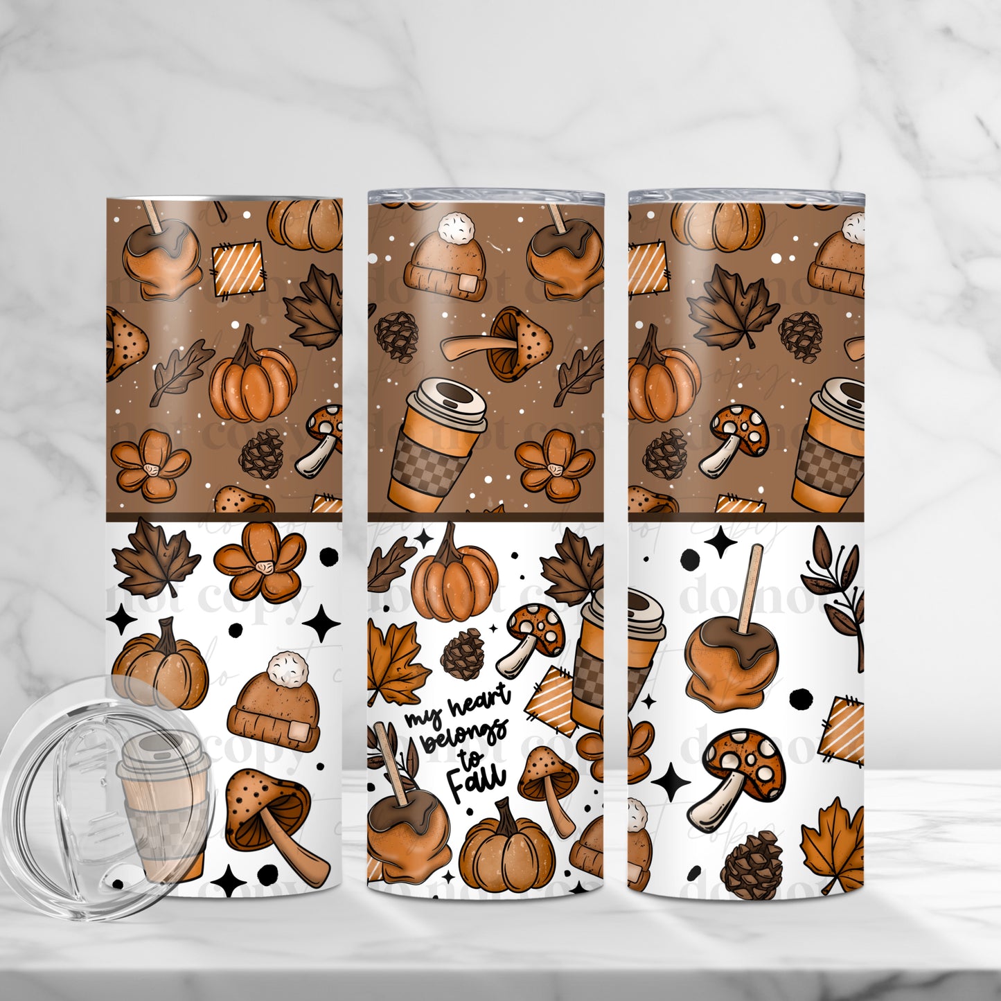 My Heart Belongs To Fall  20oz Skinny Tumbler Sublimation Print