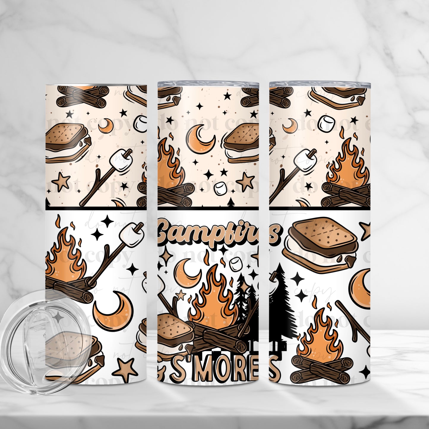 Campfires & S'Mores 20oz Skinny Tumbler Sublimation Print